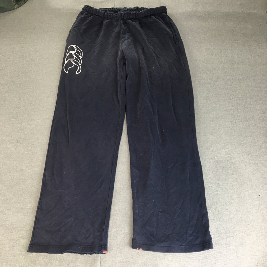 Canterbury Mens Tracksuit Pants Size S Blue Logo Drawstring Jogger