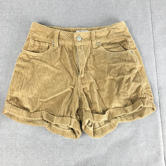 Ghanda Womens Corduroy Shorts Size 6 Brown Pockets Bermuda