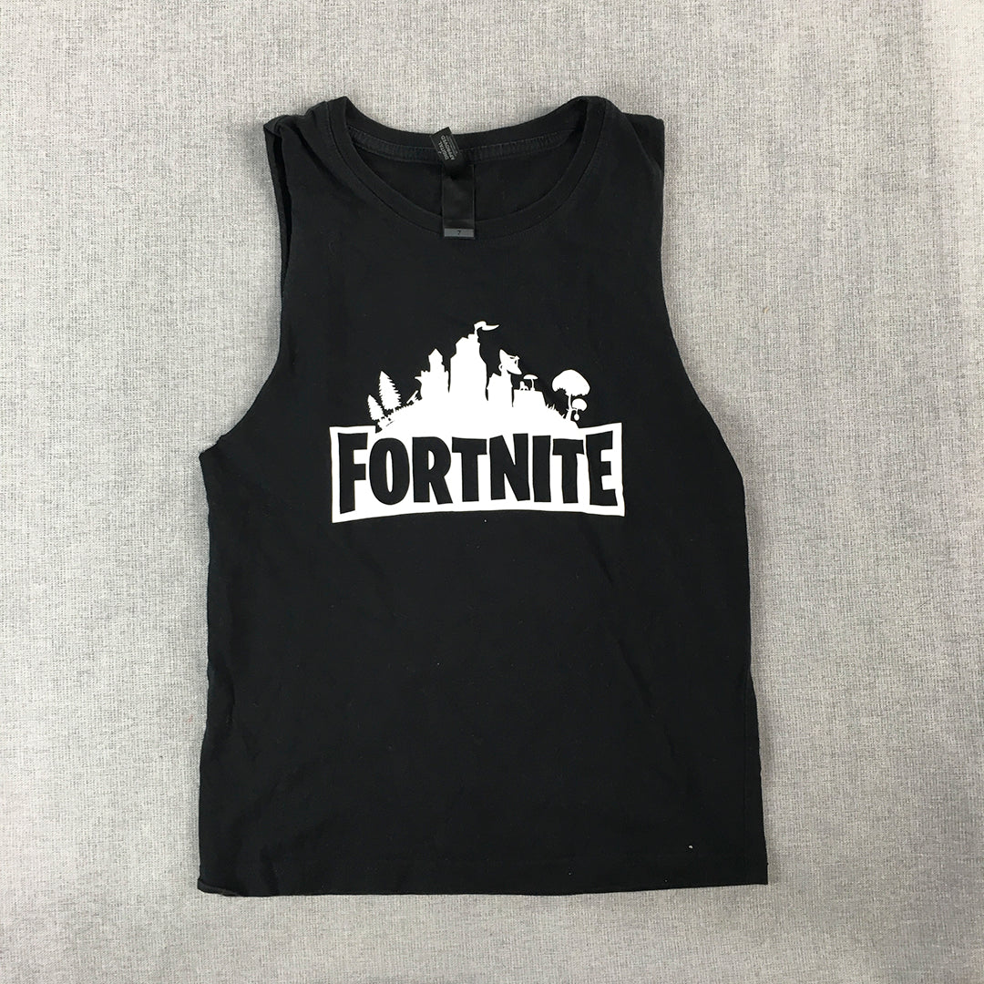 Fortnite Kids Boys Tank Top Size 7 Black Sleeveless Shirt