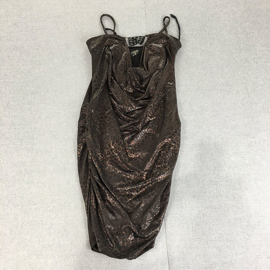 Orange U.S.A Womens Mini Dress Size S Bronze Brown Snakeskin Pattern Event