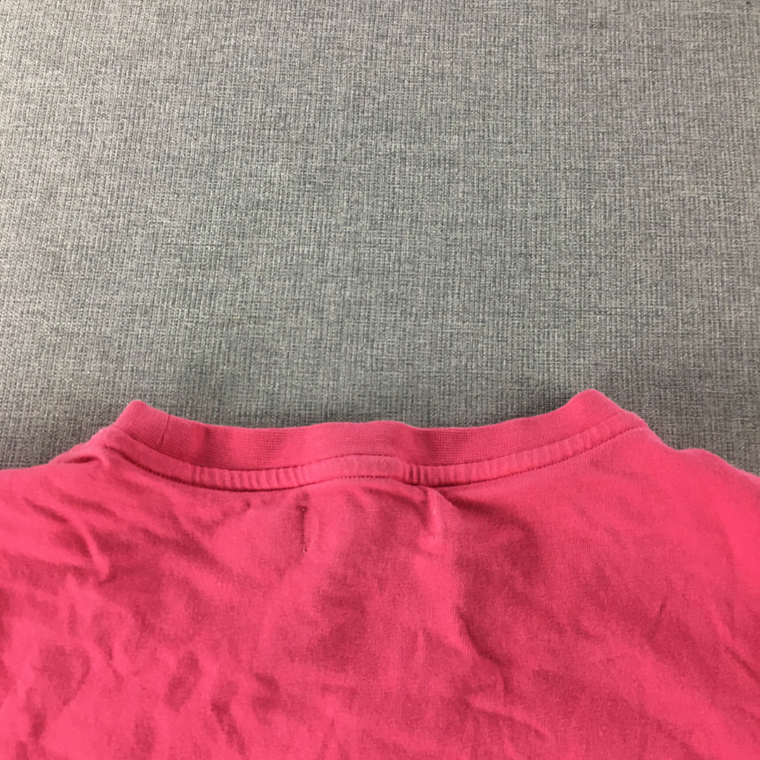 Calvin Klein Mens T-Shirt Size M Pink Logo Crew Neck Short Sleeve Tee