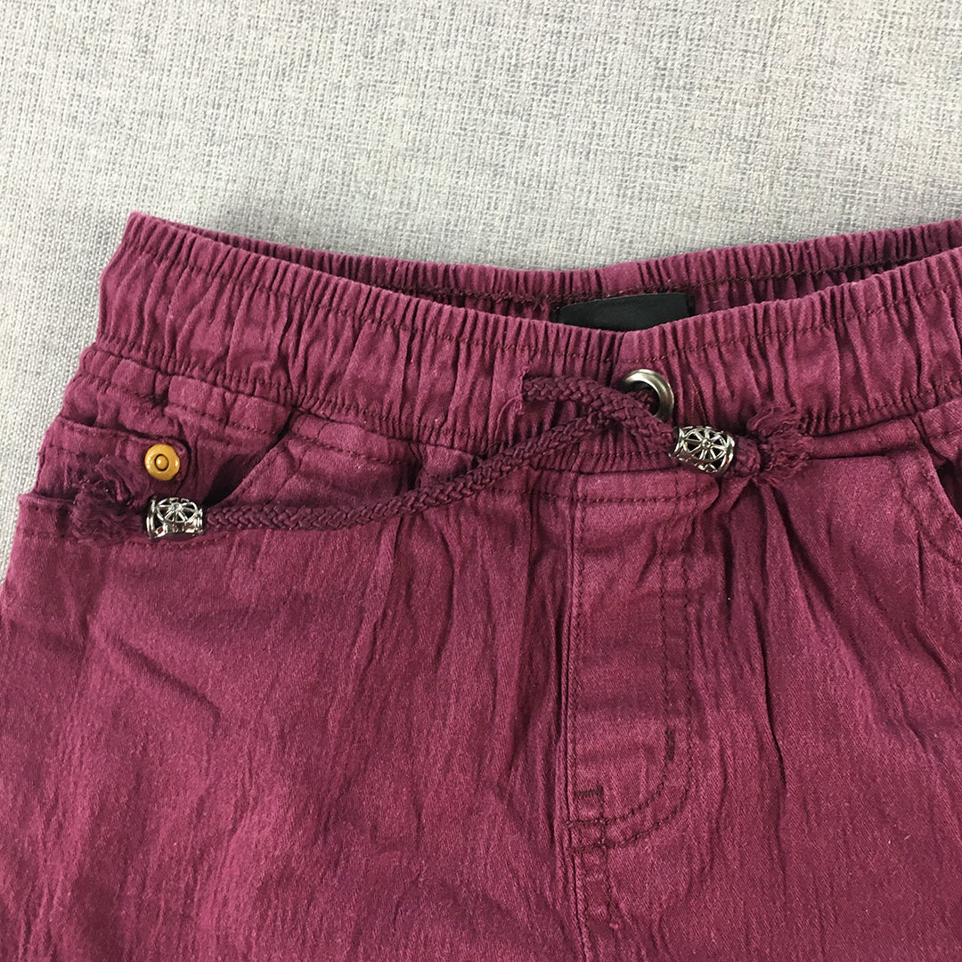 H&M Kids Boys Shorts Size 10 Purple Elastic Waist Drawstring Pockets