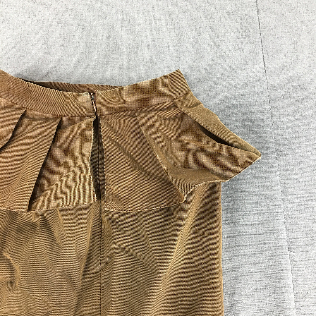 Sheike Womens Silk Blend Skirt Size 6 Brown Straight