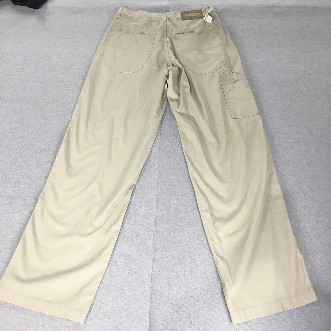 NEW OLD STOCK Old Garage Mens Pants Size 30 Brown Straight Leg Pockets