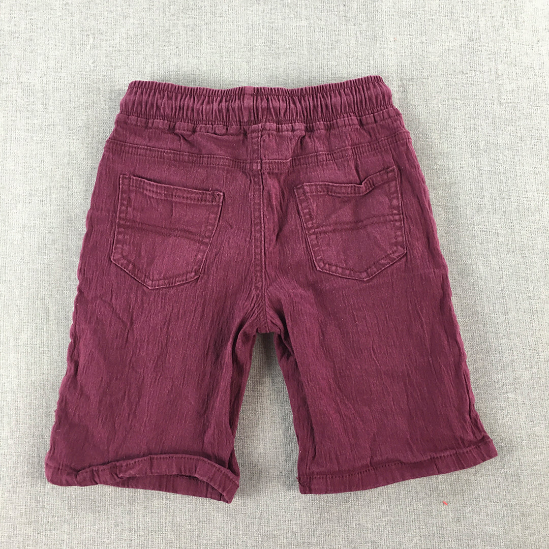 H&M Kids Boys Shorts Size 10 Purple Elastic Waist Drawstring Pockets