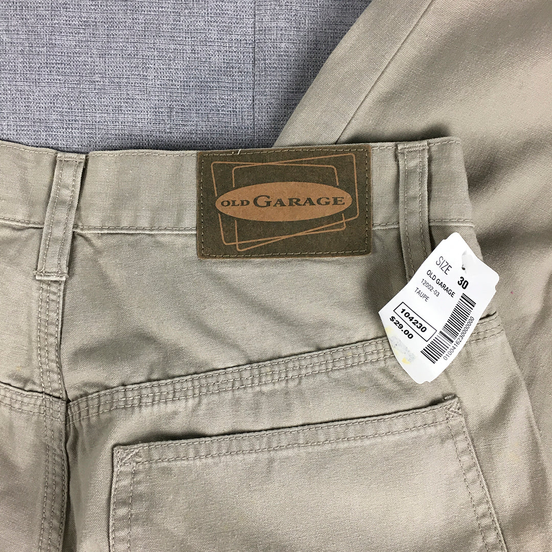 NEW OLD STOCK Old Garage Mens Pants Size 30 Brown Straight Leg Pockets