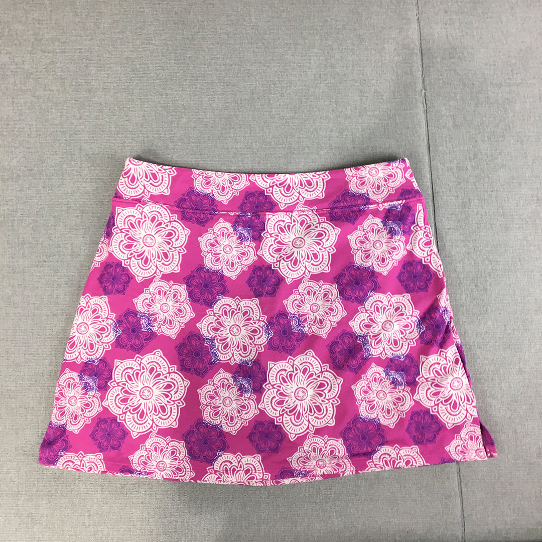 Tranquility By Colorado Womens Mini Skirt size S Purple Floral Stretch