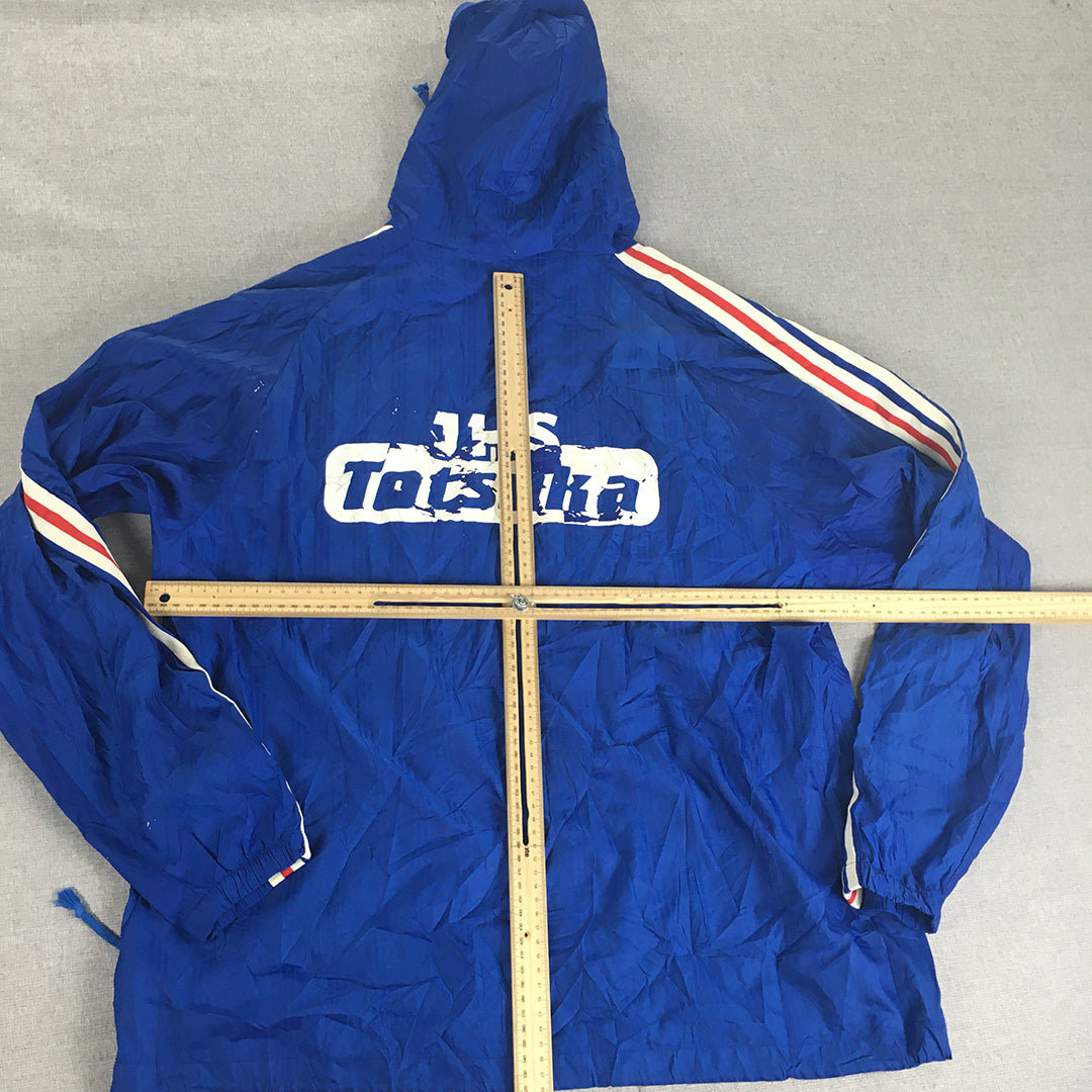 Vintage Adidas Japan Football Hoodie Mens Size M Blue Big Logo Pullover Jumper