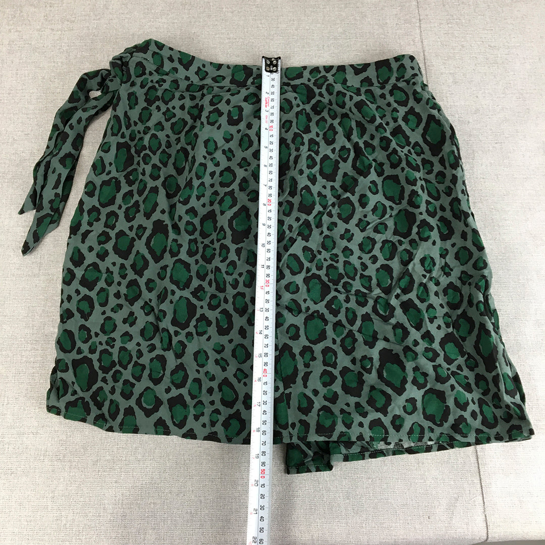 Tokito Petites Womens Mini Skirt Size 10 Green Dot Mini