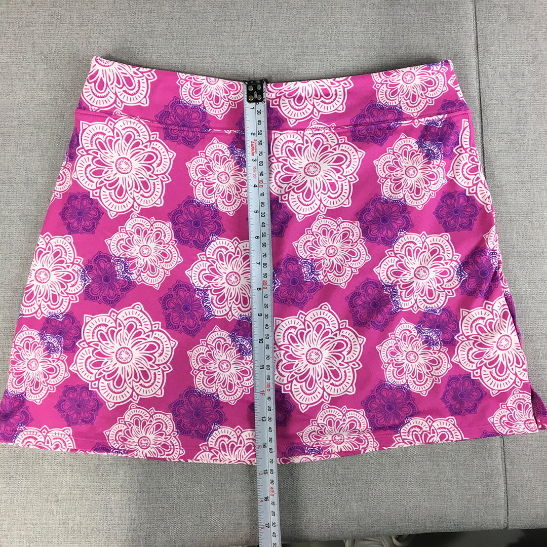 Tranquility By Colorado Womens Mini Skirt size S Purple Floral Stretch