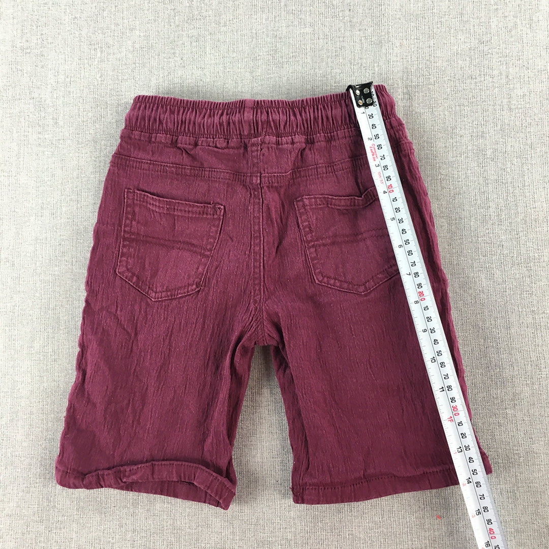 H&M Kids Boys Shorts Size 10 Purple Elastic Waist Drawstring Pockets