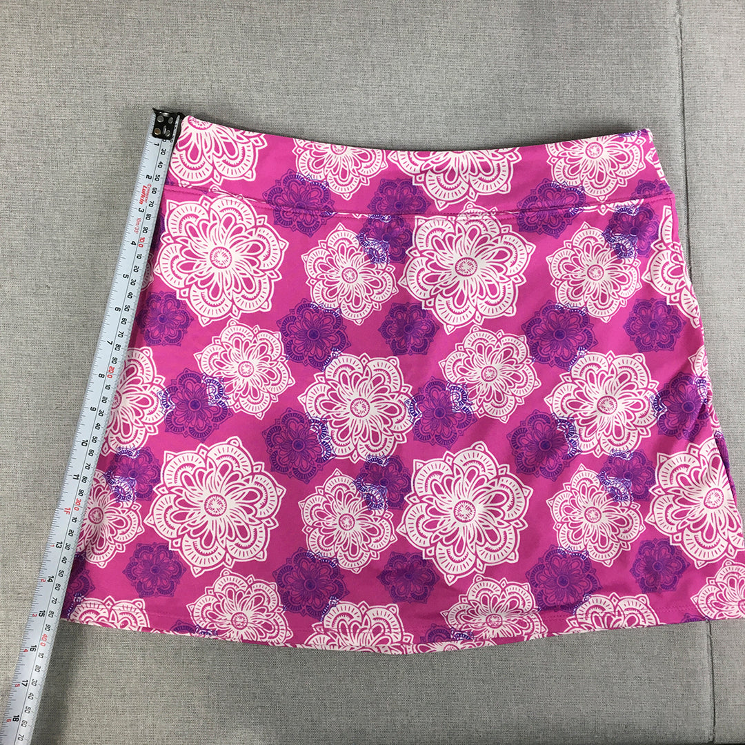 Tranquility By Colorado Womens Mini Skirt size S Purple Floral Stretch