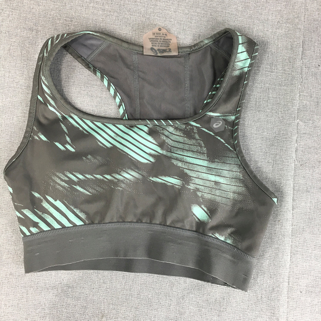 Asics Womens Cropped Top Size XS Grey Sleeveless Sports Bra