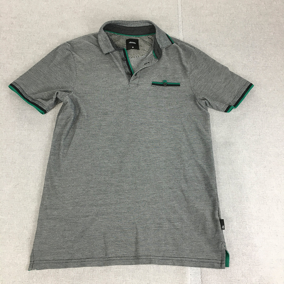 Burton Mens Polo Shirt Size XS Grey Green Collared Short Sleeve Rugby