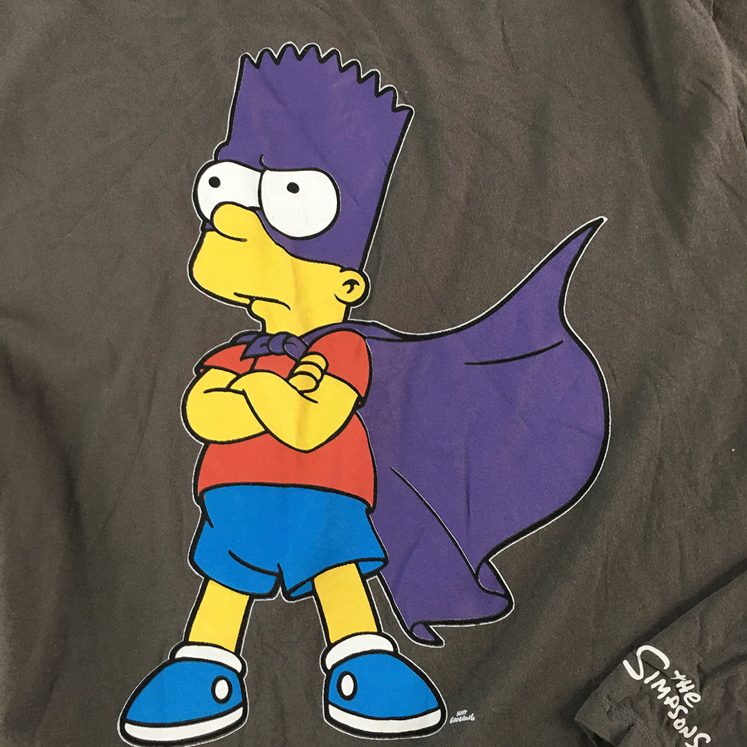 The Simpsons Kids Boys T-Shirt Size 13 - 14 Years Grey Bartman Bart Long Sleeve