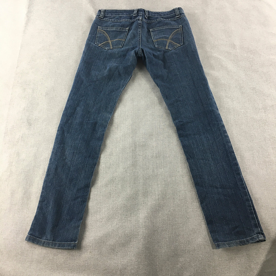 Vintage A 'n D Womens Skinny Jeans Size 12 Blue Dark Wash Denim