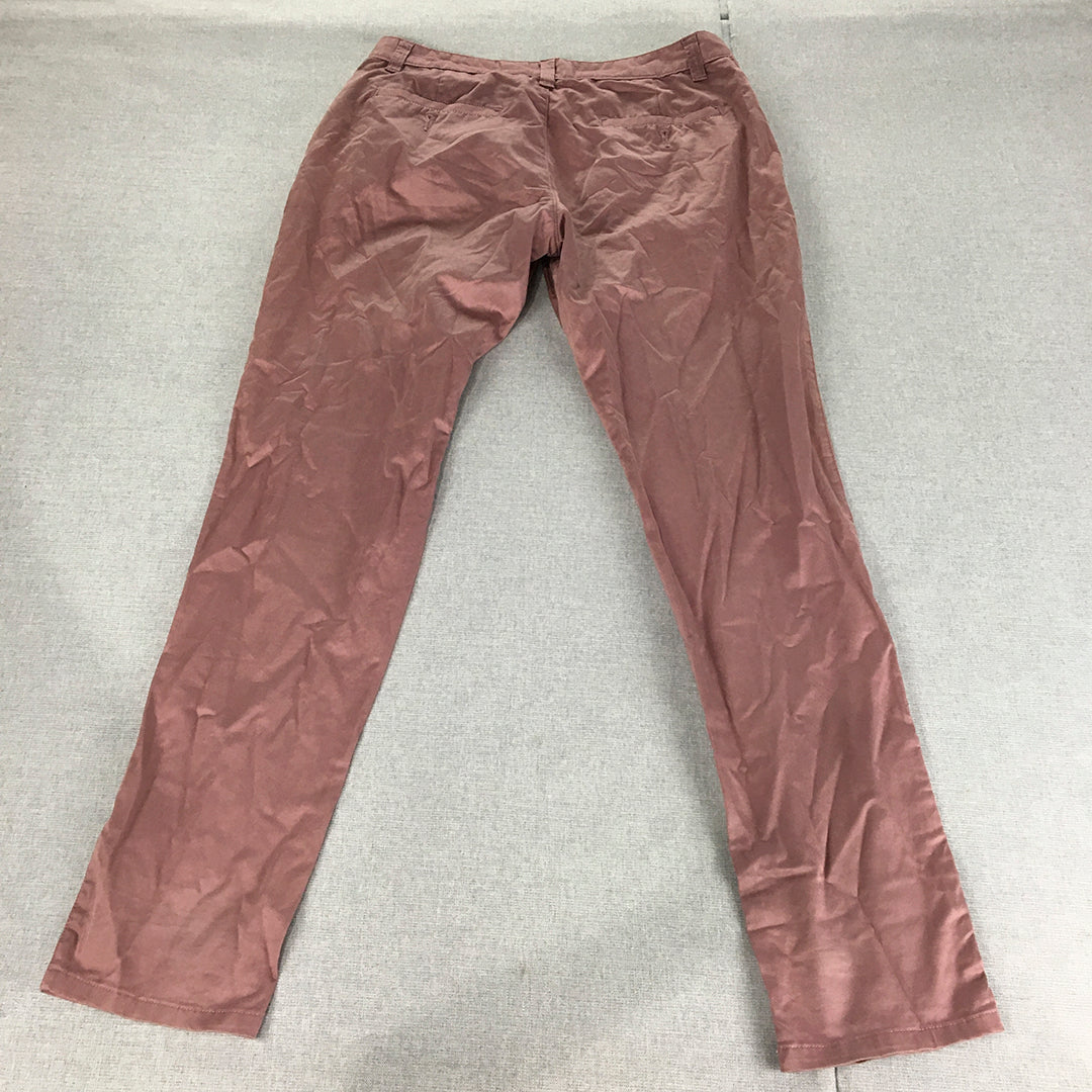 Yd Mens Chino Pants Size 30 Red Skinny Straight Pockets