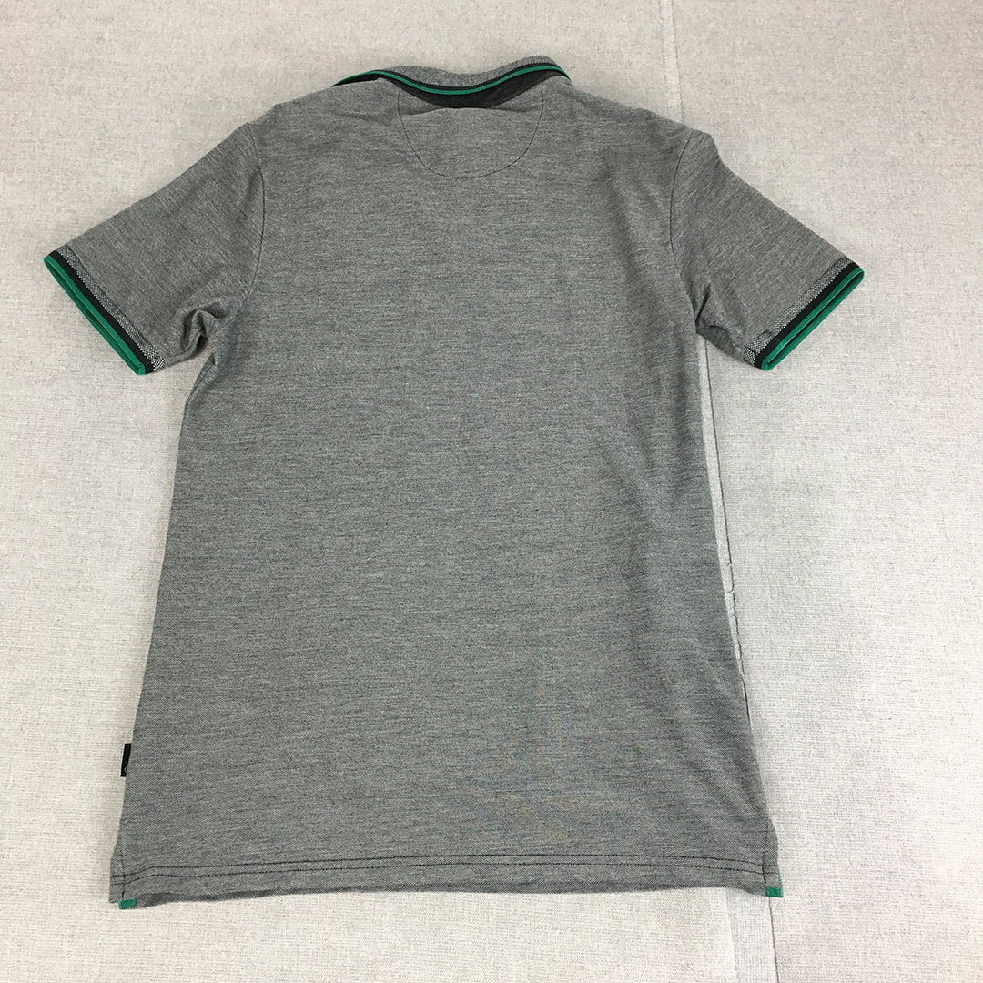 Burton Mens Polo Shirt Size XS Grey Green Collared Short Sleeve Rugby