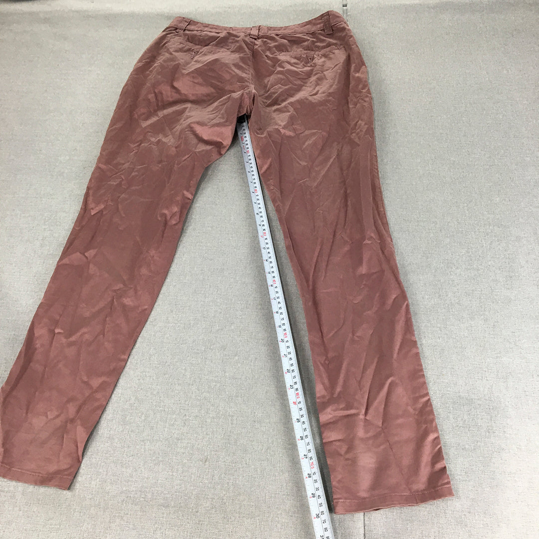 Yd Mens Chino Pants Size 30 Red Skinny Straight Pockets