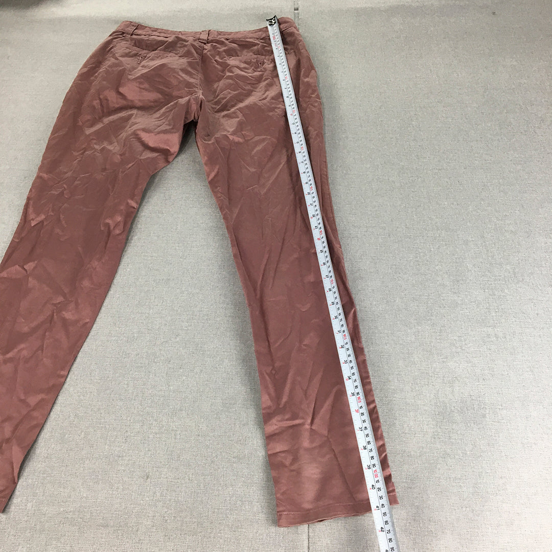 Yd Mens Chino Pants Size 30 Red Skinny Straight Pockets