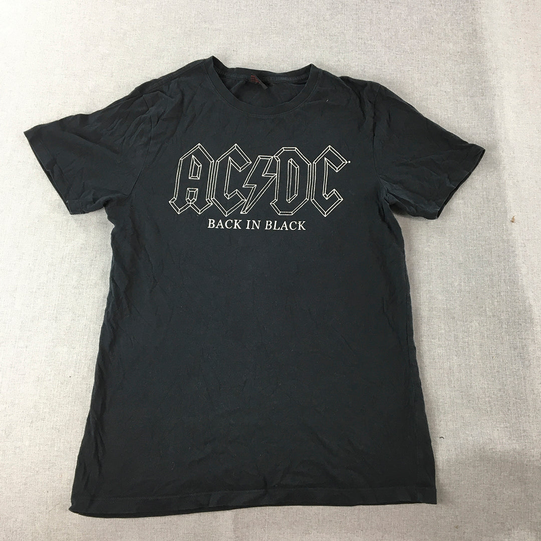 ACDC Back In Black Mens T-Shirt Size S Short Sleeve Rock Band Tee