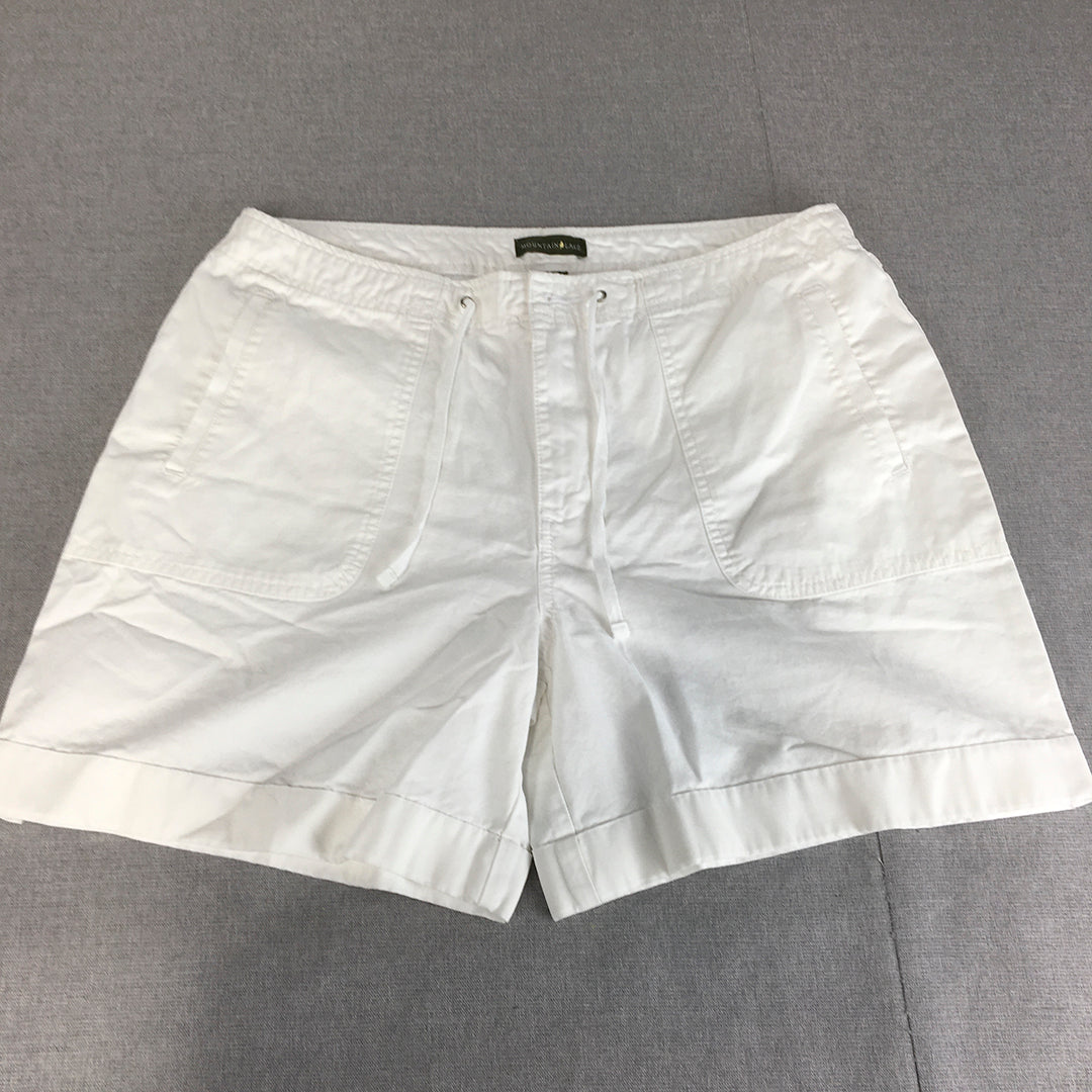 Mountain Lake Womens Shorts Size 12 White Pockets Drawstring