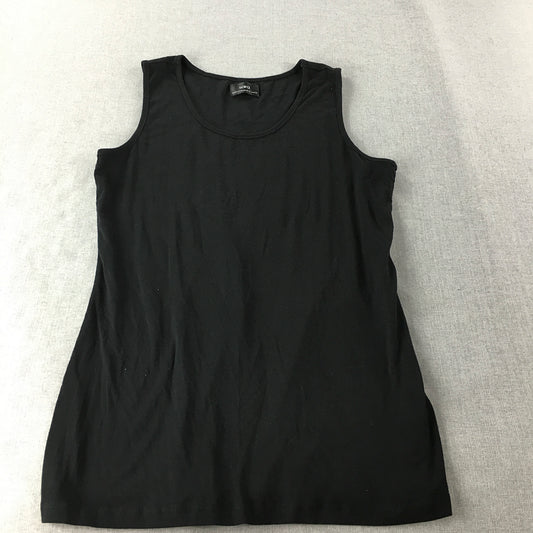 Sara Womens Tank Top Size 16 Black Sleeveless Shirt