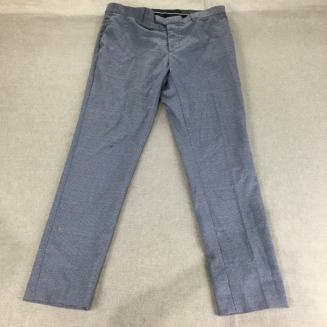 H&M Mens Dress Pants Size 36 R Blue Straight Leg Pockets