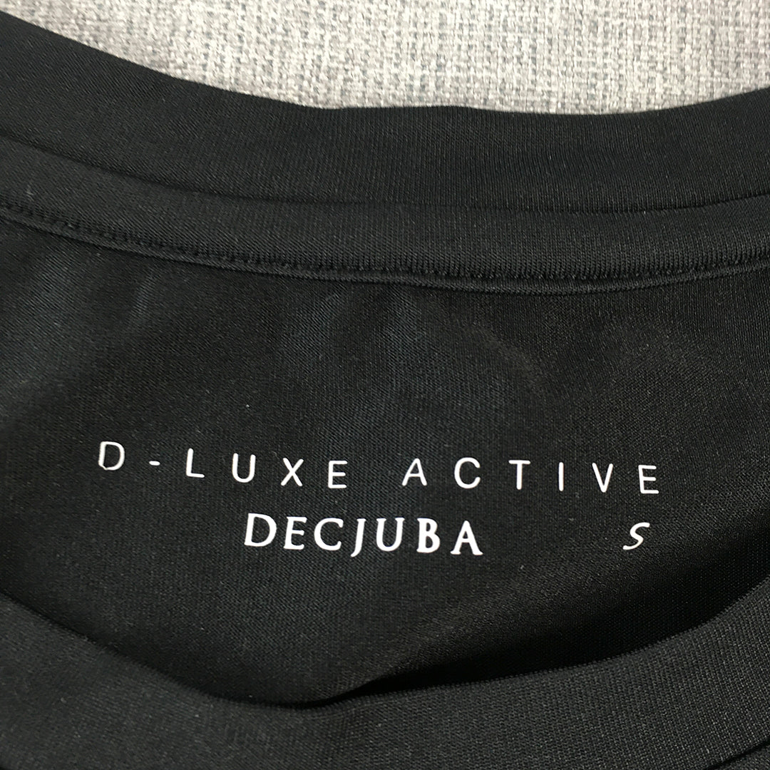 Decjuba D-Luxe Active Womens Tank Top Size S Black Logo Sleeveless Shirt