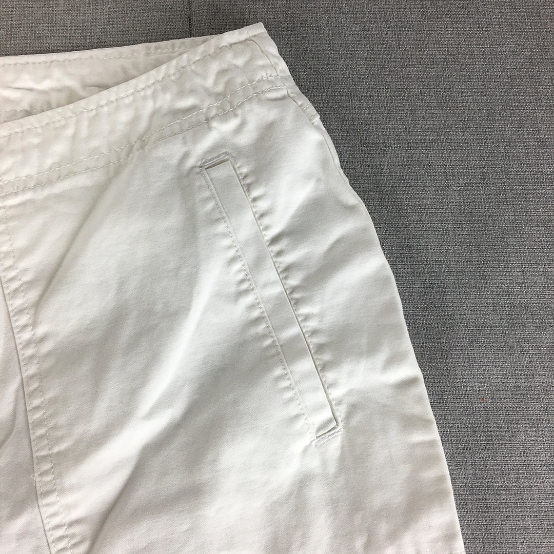 Mountain Lake Womens Shorts Size 12 White Pockets Drawstring