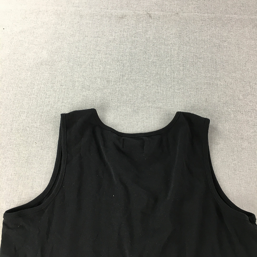 Sara Womens Tank Top Size 16 Black Sleeveless Shirt