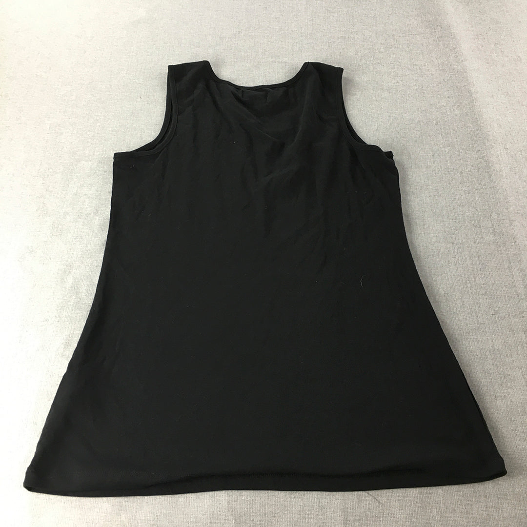 Sara Womens Tank Top Size 16 Black Sleeveless Shirt