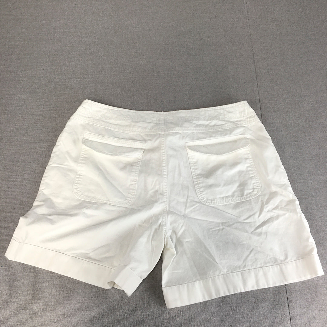 Mountain Lake Womens Shorts Size 12 White Pockets Drawstring