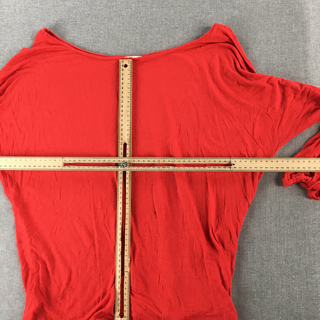 Old Navy Womens Knit Top Size XL Red Long Sleeve Shirt