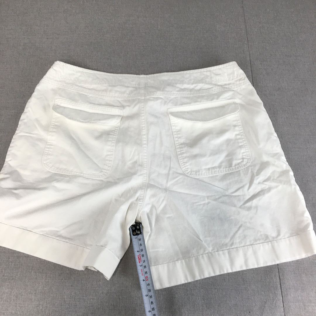 Mountain Lake Womens Shorts Size 12 White Pockets Drawstring