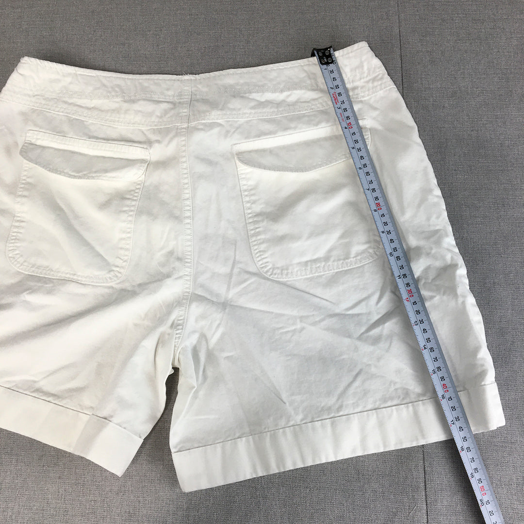 Mountain Lake Womens Shorts Size 12 White Pockets Drawstring