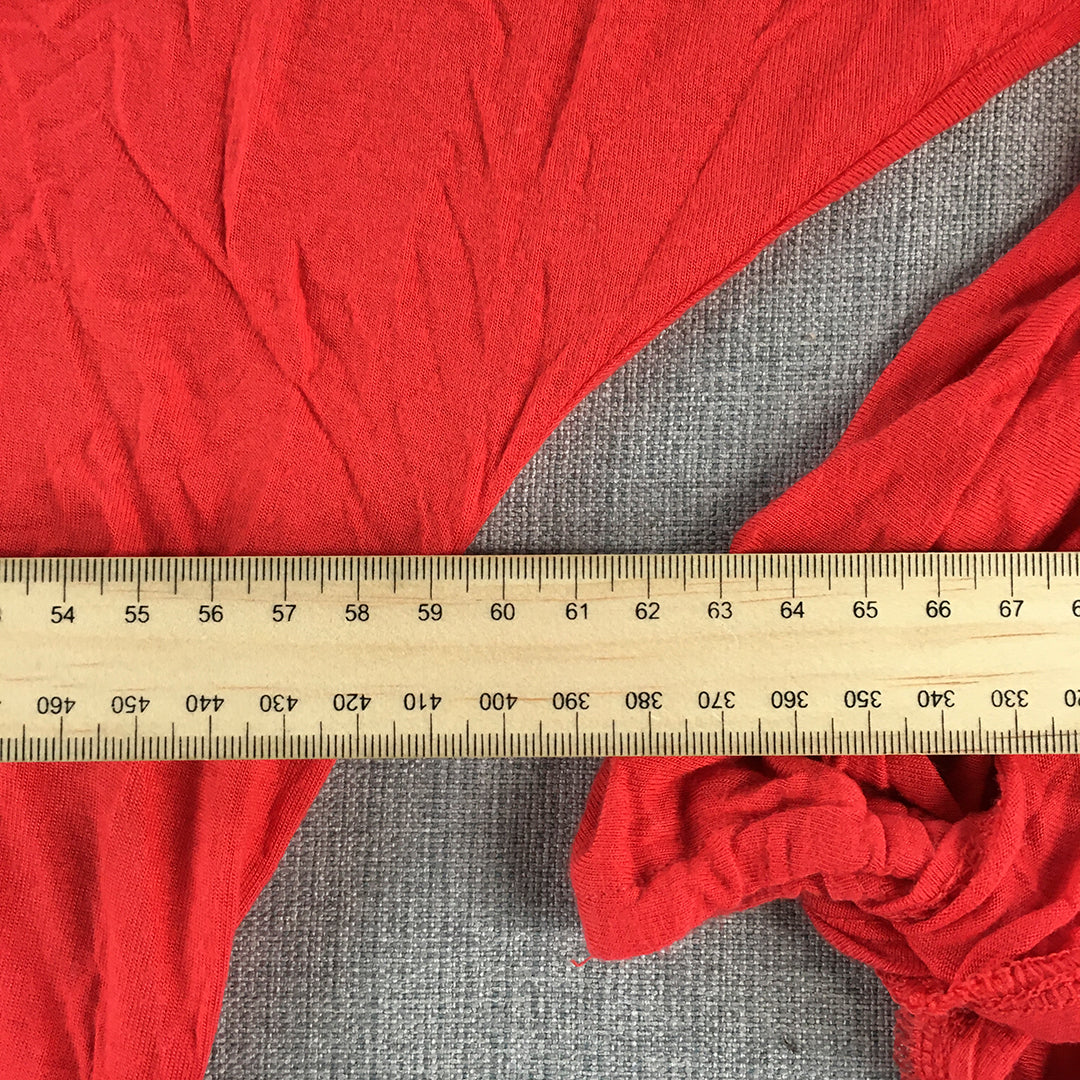 Old Navy Womens Knit Top Size XL Red Long Sleeve Shirt