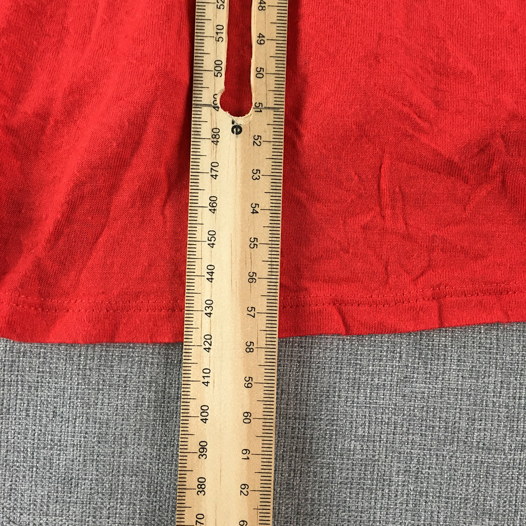 Old Navy Womens Knit Top Size XL Red Long Sleeve Shirt