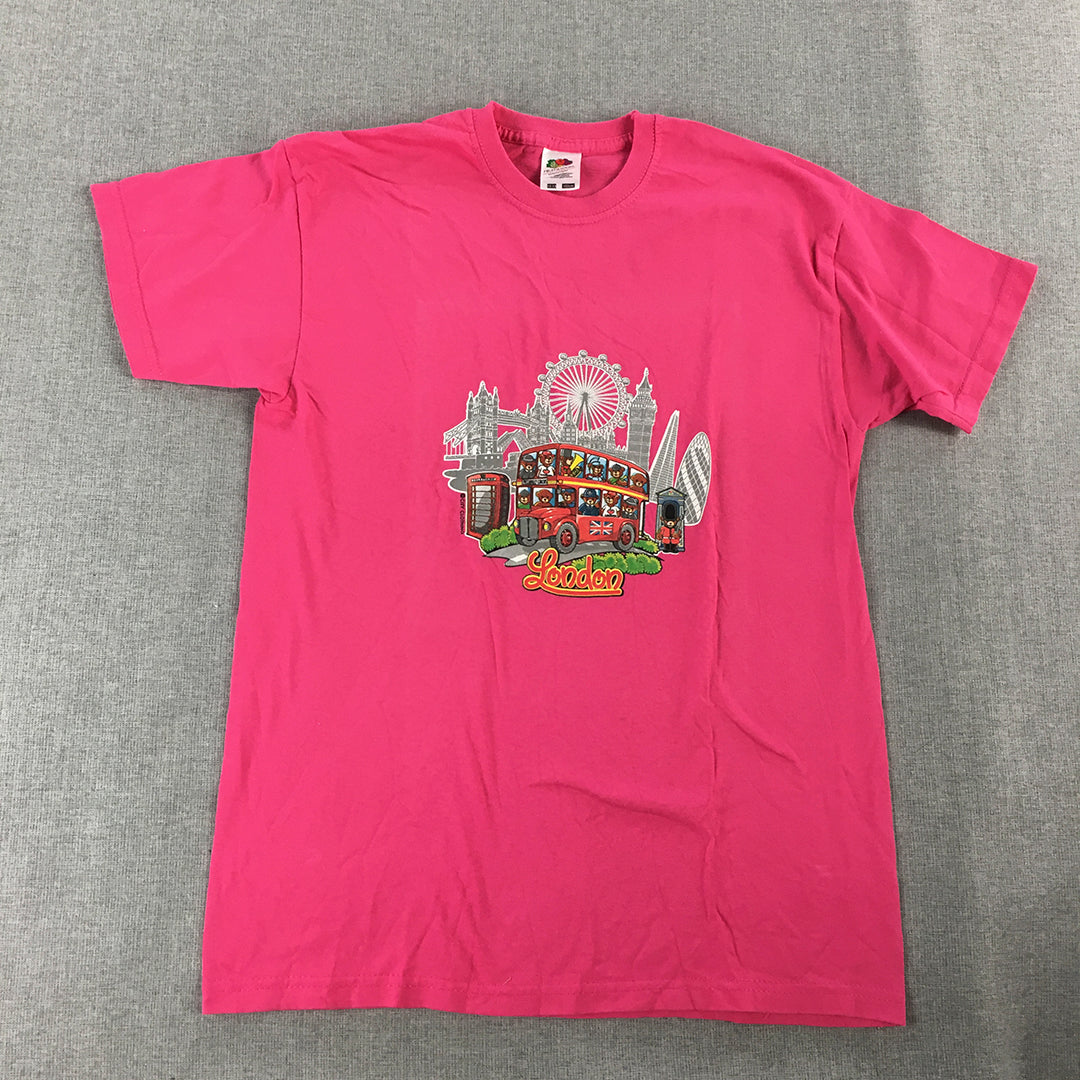 London England United Kingdom Kids Girls T-Shirt Size 12 - 13 Years Pink