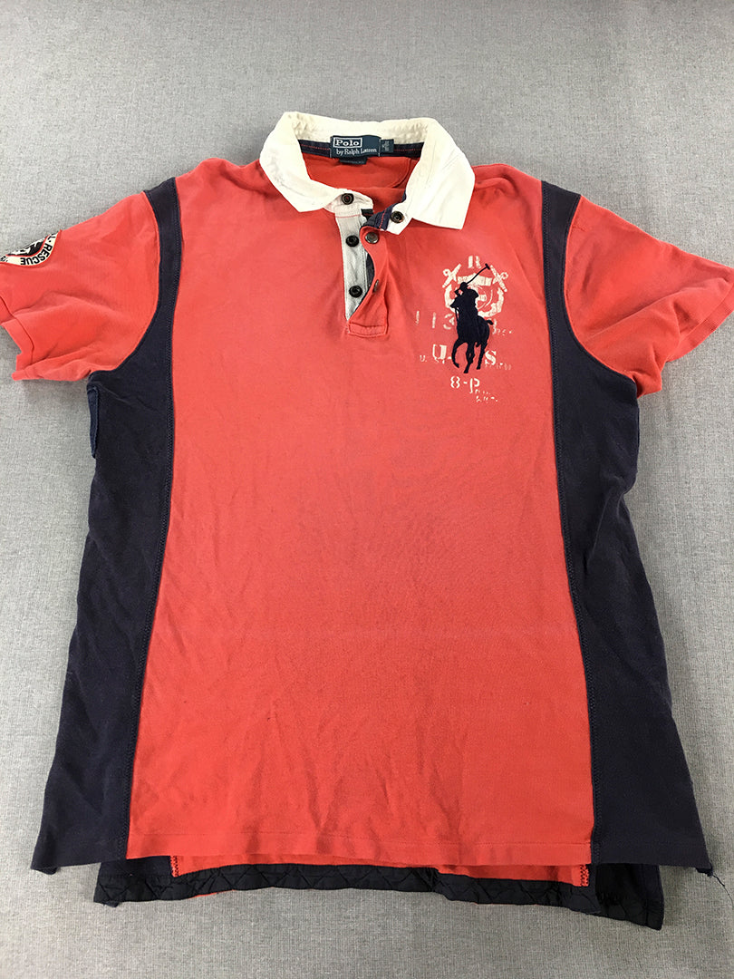 Polo Ralph Lauren Mens Shirt Size XL Red Big Pony Logo Short Sleeve Rugby