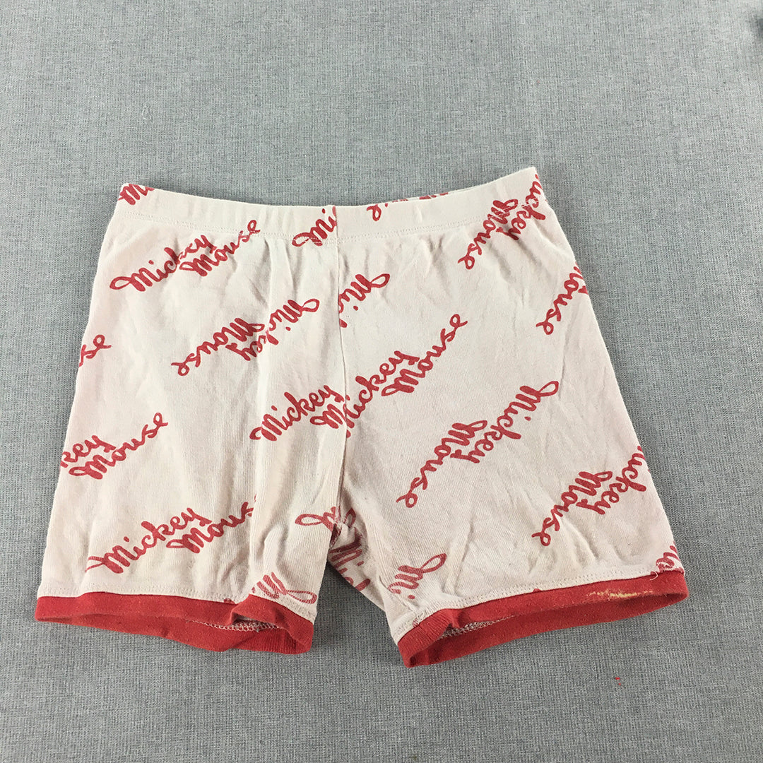 Disney Mickey Mouse Kids Girls Shorts Size 10 Pink Red Elastic Waist