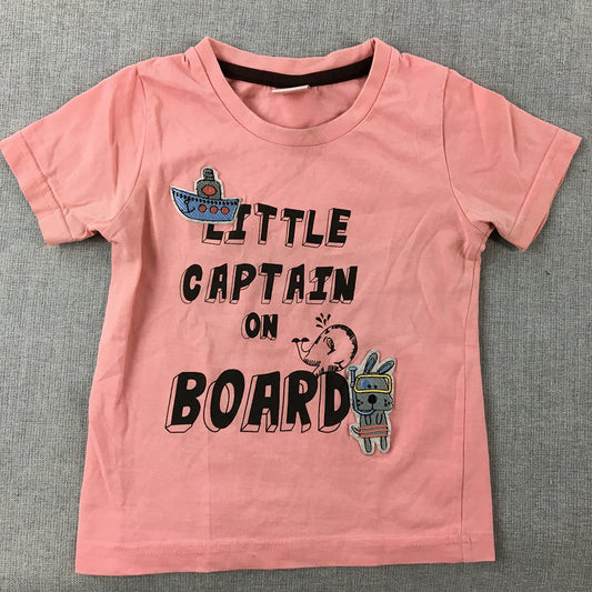 Tom & Jerry Kids T-Shirt Size 3 - 4 Years Pink Little Captain On Board Top