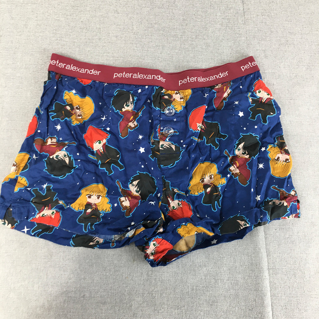 Peter Alexander Mens Sleep Shorts Size M Blue Harry Potter Pajama