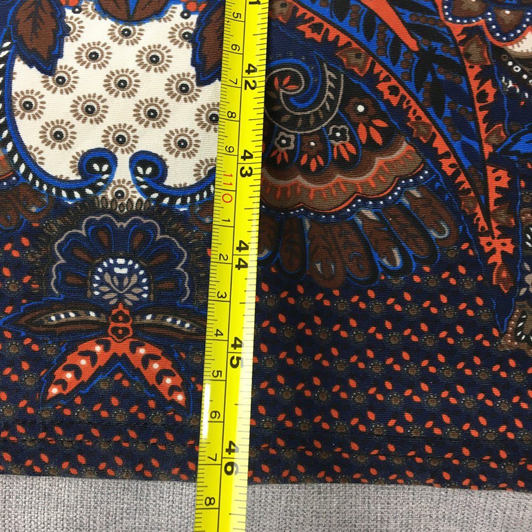 Farenheit Womens A-Line Dress Size 12 Blue Red Paisley Sleeveless Long