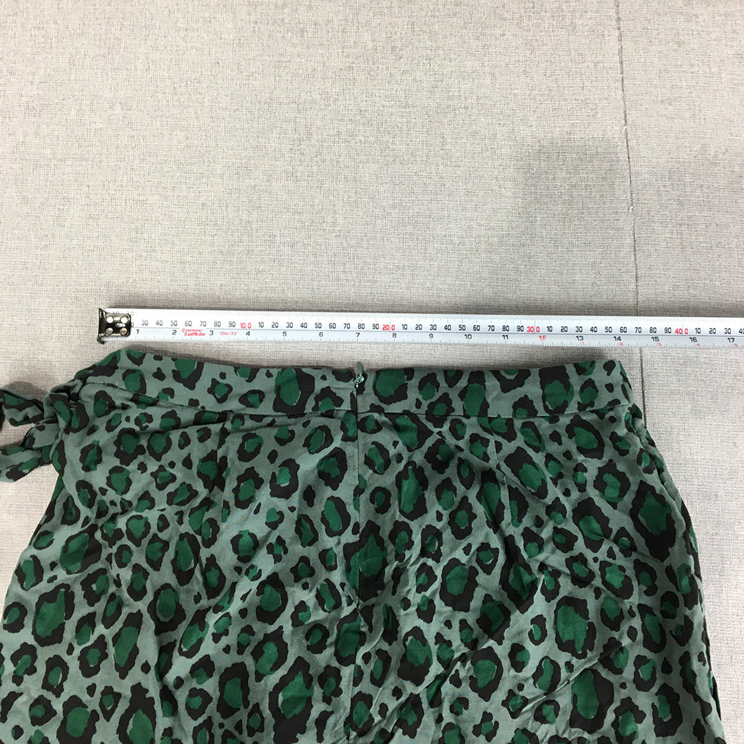 Tokito Petites Womens Mini Skirt Size 10 Green Dot Mini