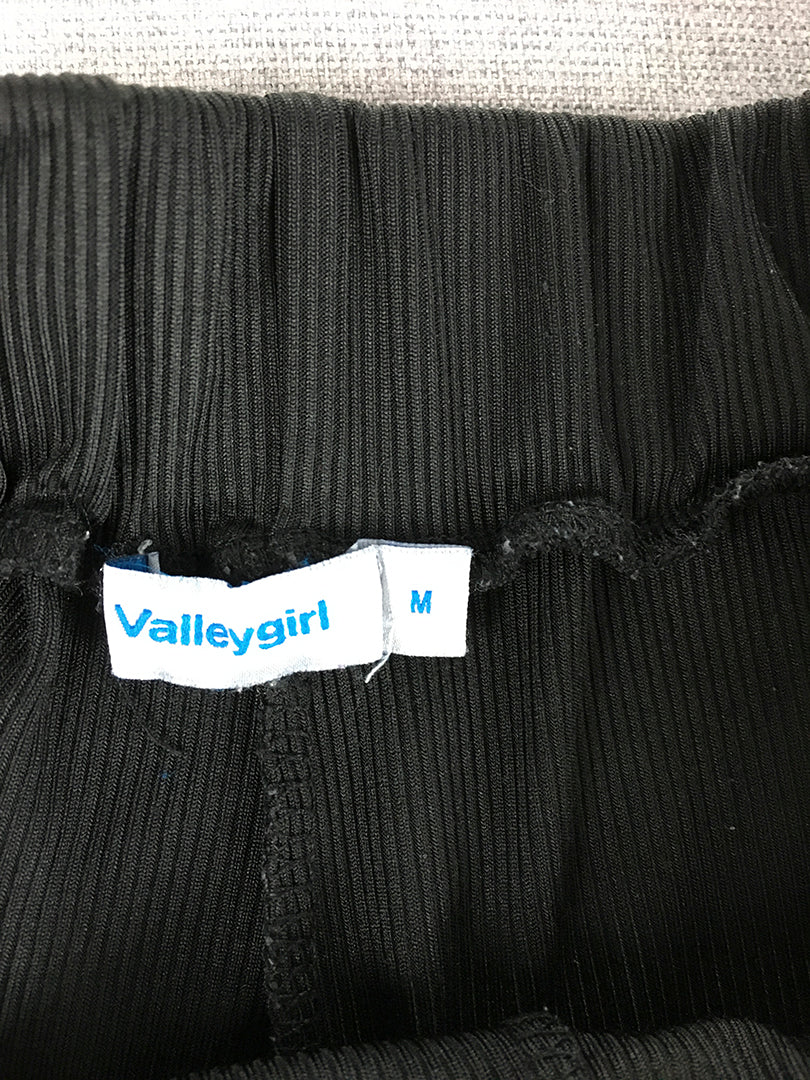 Valleygirl Womens Shorts Size M Black Drawstring Elastic Waist Stretch