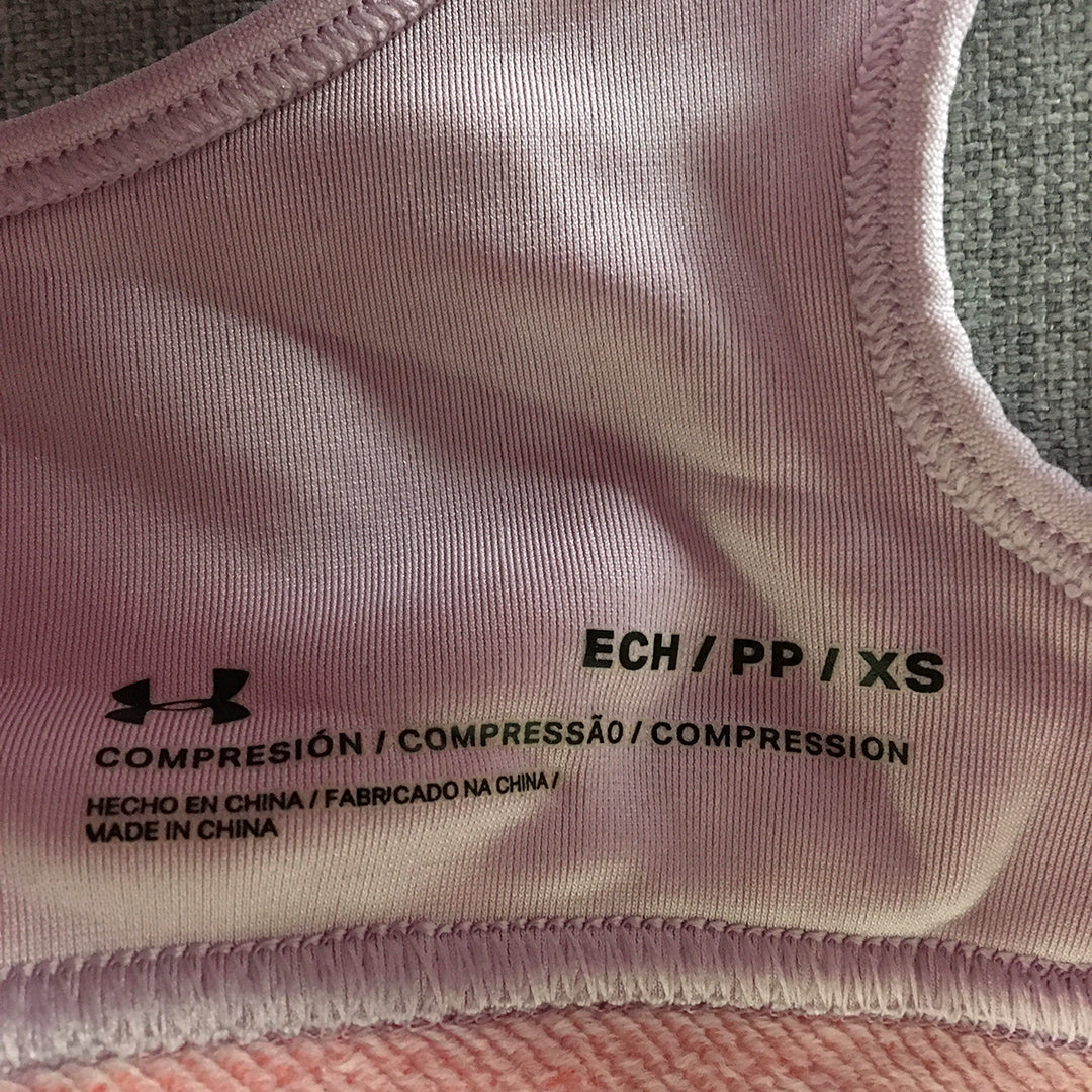 Under Armour Womens Sports Bra Size XS Pink Cropped Top