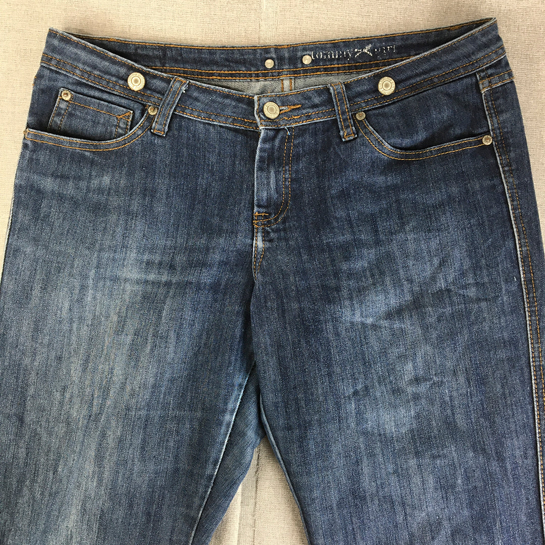 Tommy Girl Jeans Size 13 (W34 x L31) Blue Dark Wash Straight Womens Hilfiger