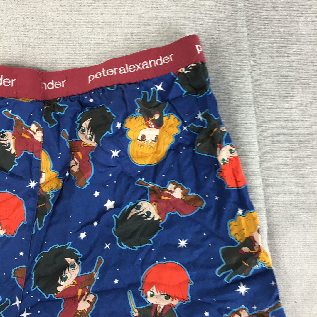 Peter Alexander Mens Sleep Shorts Size M Blue Harry Potter Pajama