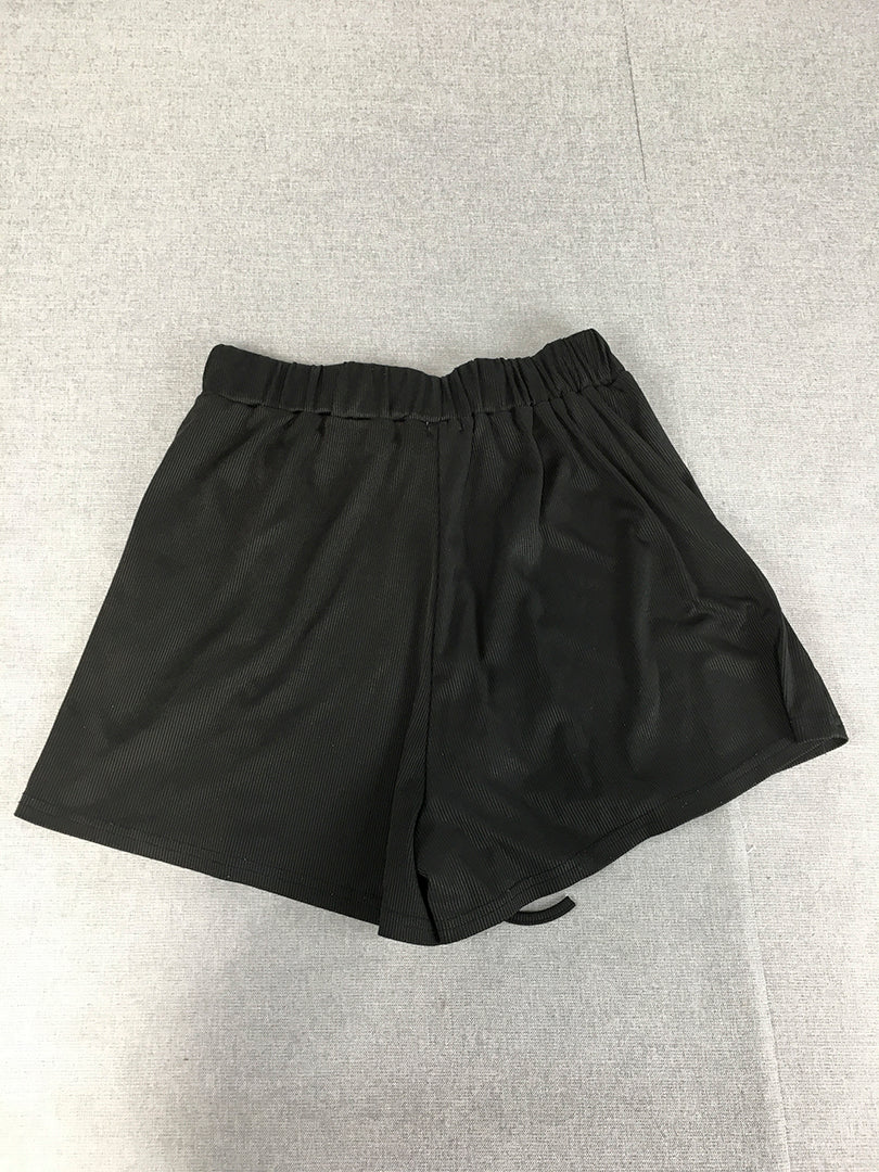 Valleygirl Womens Shorts Size M Black Drawstring Elastic Waist Stretch